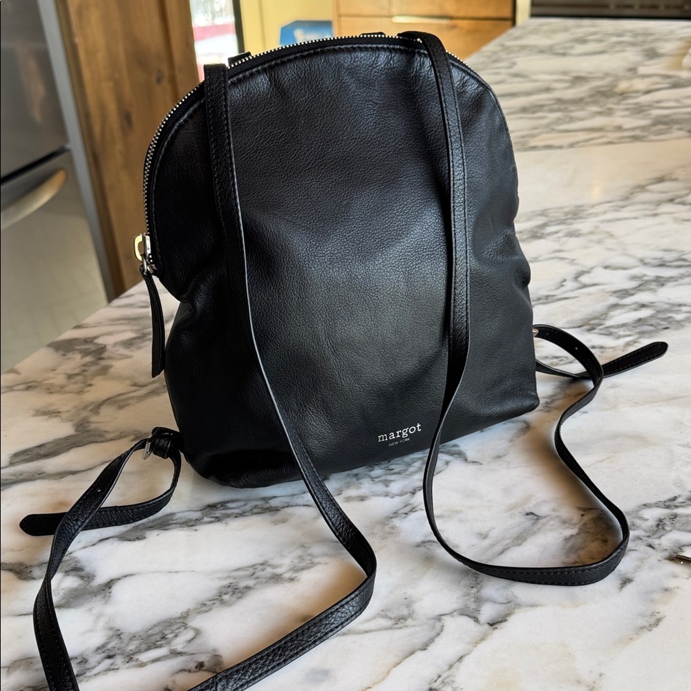RARE! Margot Black Leather Backpack with Handle